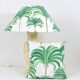Paire de lampes de table Tommaso Barbi Riviera palmier années 1970 avec coussins assortis