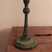 Bougeoir ancien en régule Vert de gris
