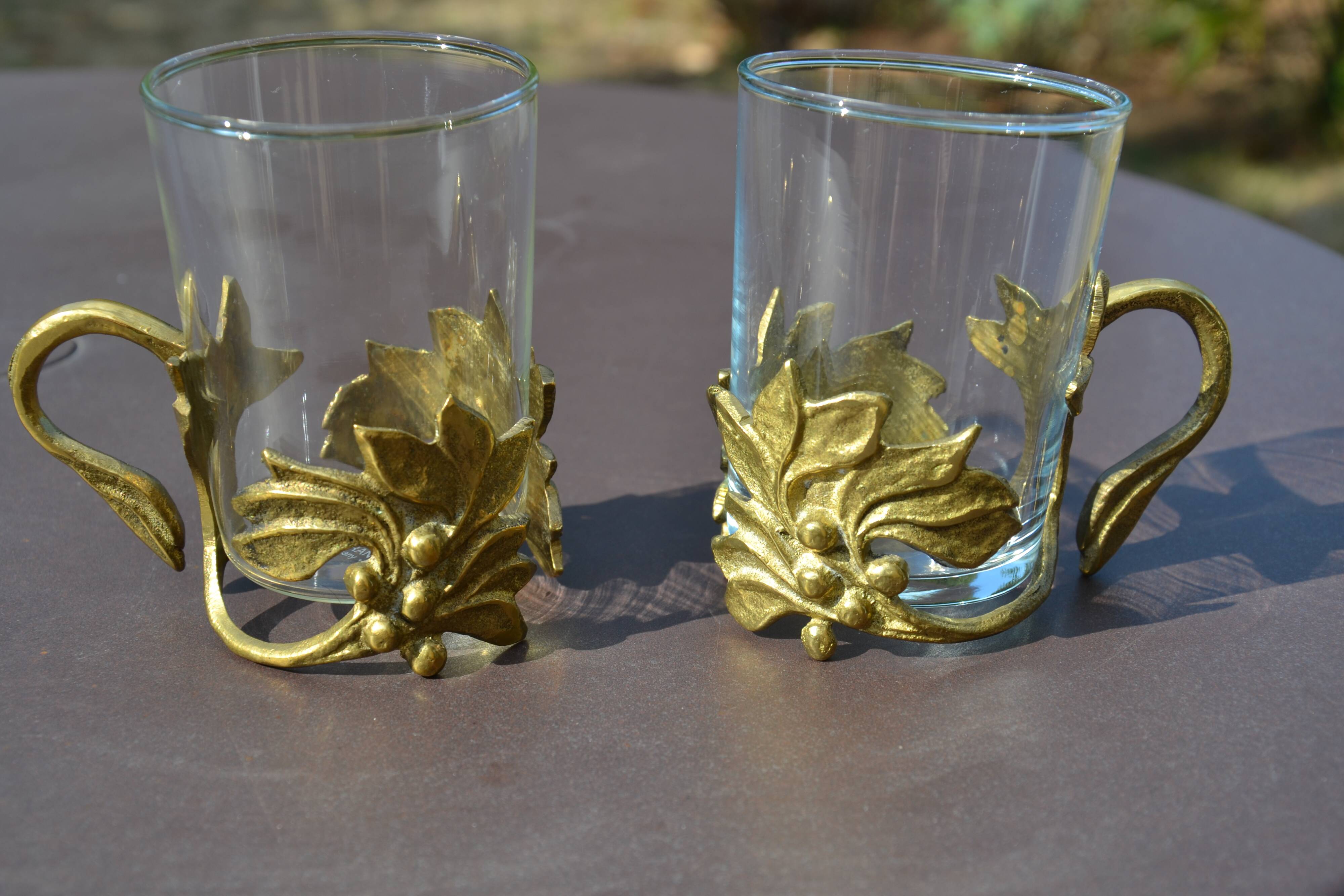2 cups/art deco tea glasses