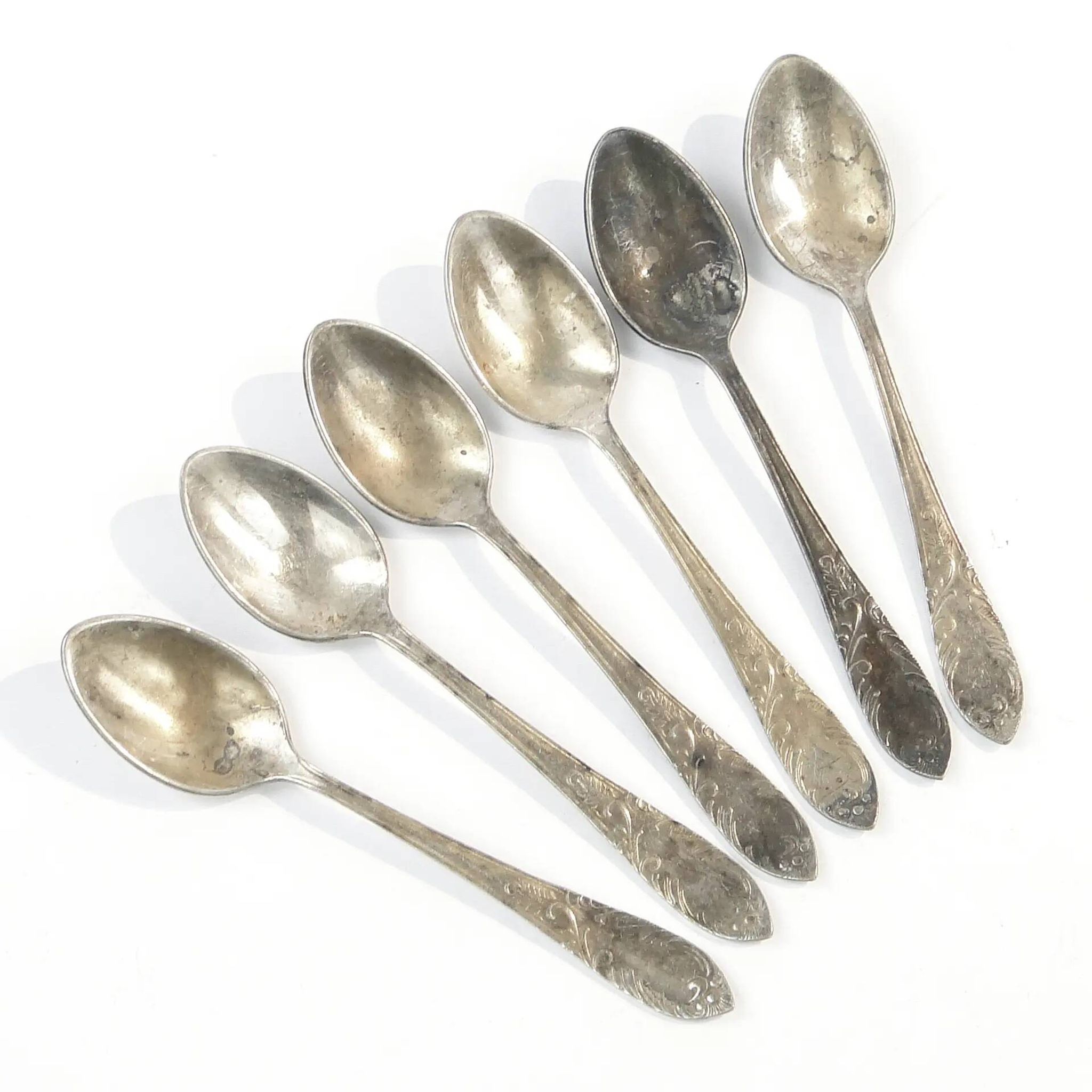 Set of mocha spoons, silver-plated brass, D. Fraget, Poland, 1950s
