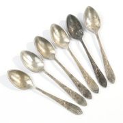 Set of mocha spoons, silver-plated brass, D. Fraget, Poland, 1950s
