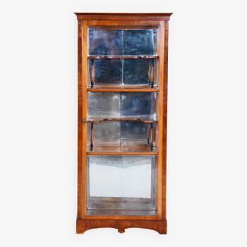 Restored Biedermeier Display Cabinet, Walnut, Polish, Spruce, Czech, 1830s