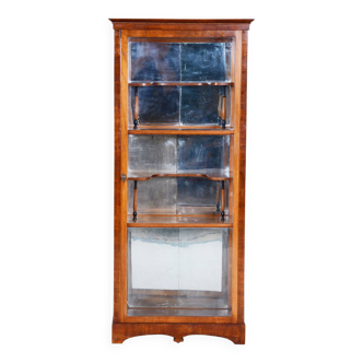 Restored Biedermeier Display Cabinet, Walnut, Polish, Spruce, Czech, 1830s