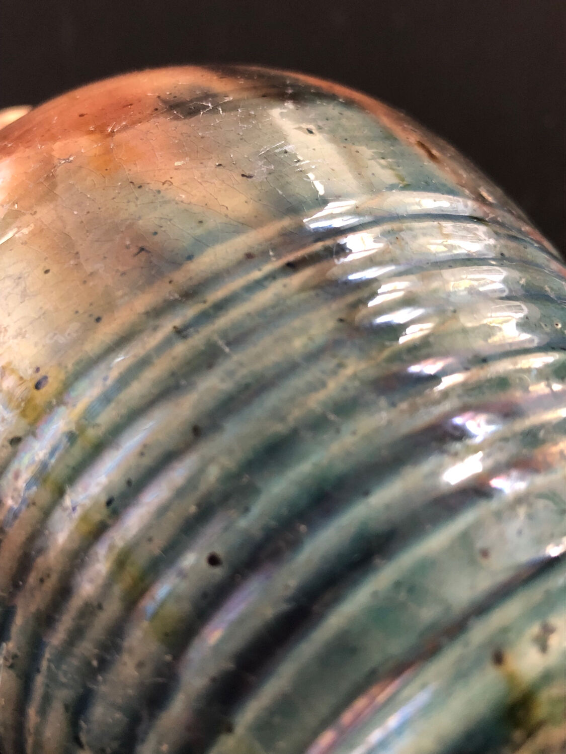 Vase with asymmetrical handles in Flemish stoneware