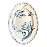 Oval dish Lunéville in blue ironstone, "Tulip" service.