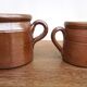 Set of two vintage stoneware pots