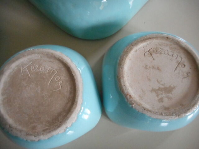 Set of 5 Kéramos 1960' cups