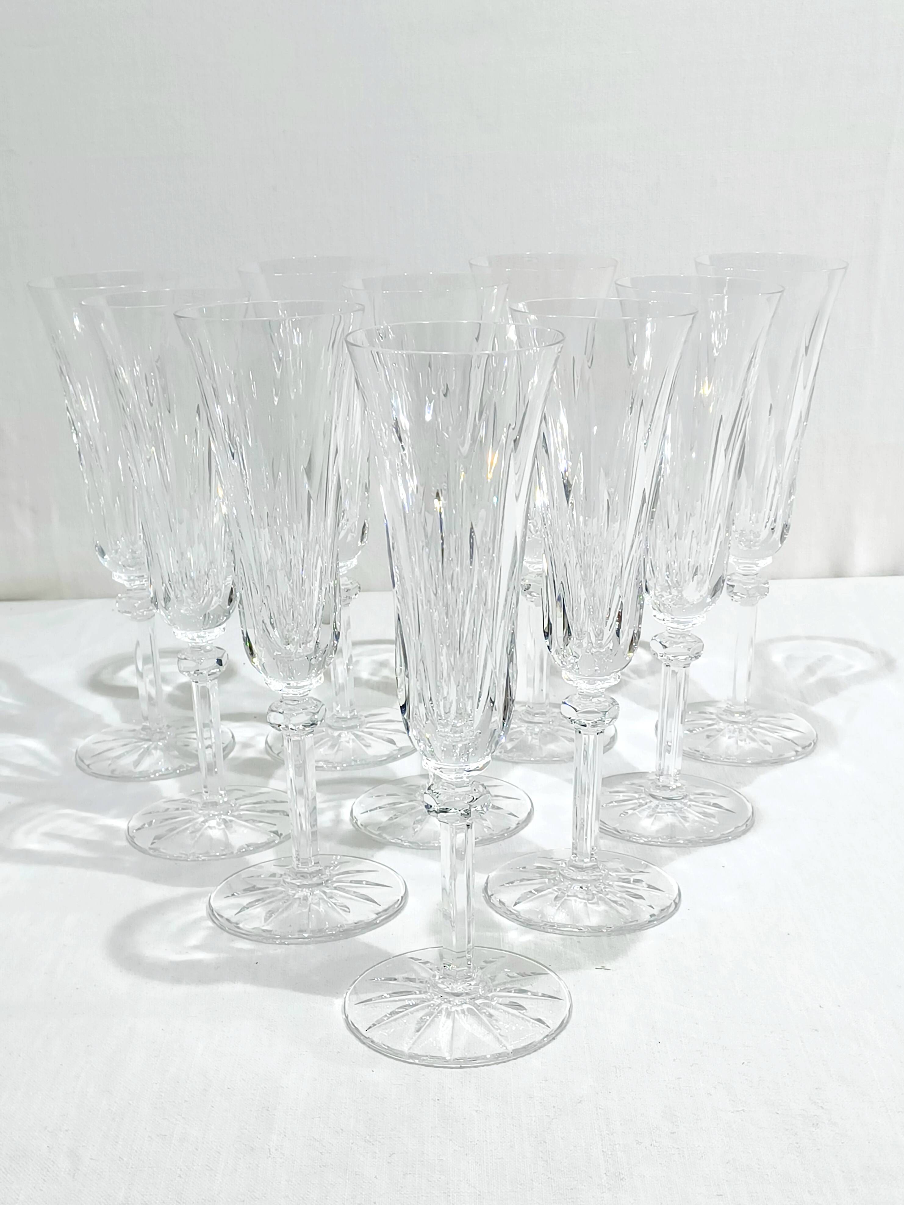 Saint Louis – 10 champagne flutes in crystal, Provence model