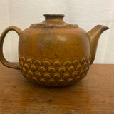 Vintage KW Feuerfest Embossed Brown Ceramic Teapot #C786