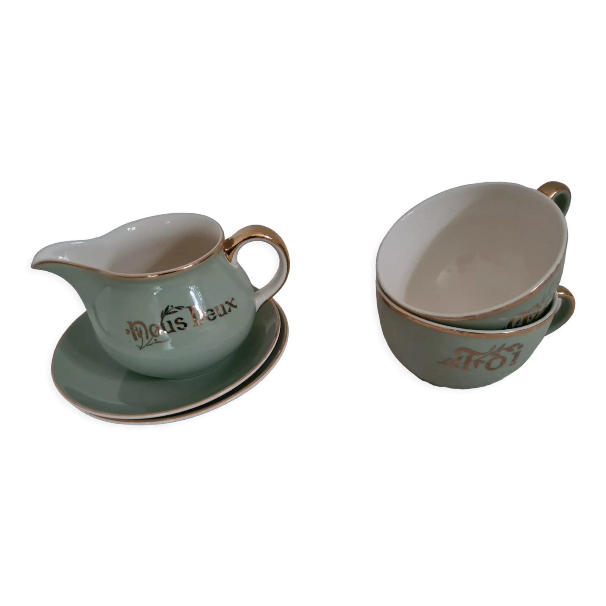 Old breakfast service We Two pistachio color / green / Villeroy & Boch / vintage