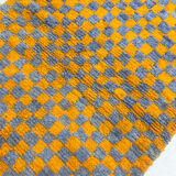 Moroccan Berber rug Boujaad orange and gray checkered 145x103cm