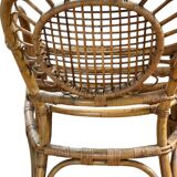 Vintage sun rattan armchair
