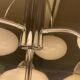 10-light chandelier in opaline and chrome-plated metal, 1960