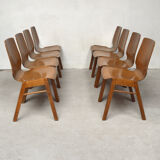 Series of 8 compass foot chairs