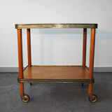 Wooden and brass bar cart, 30s.