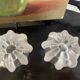 Set of 2 reversible molded glass candle holders