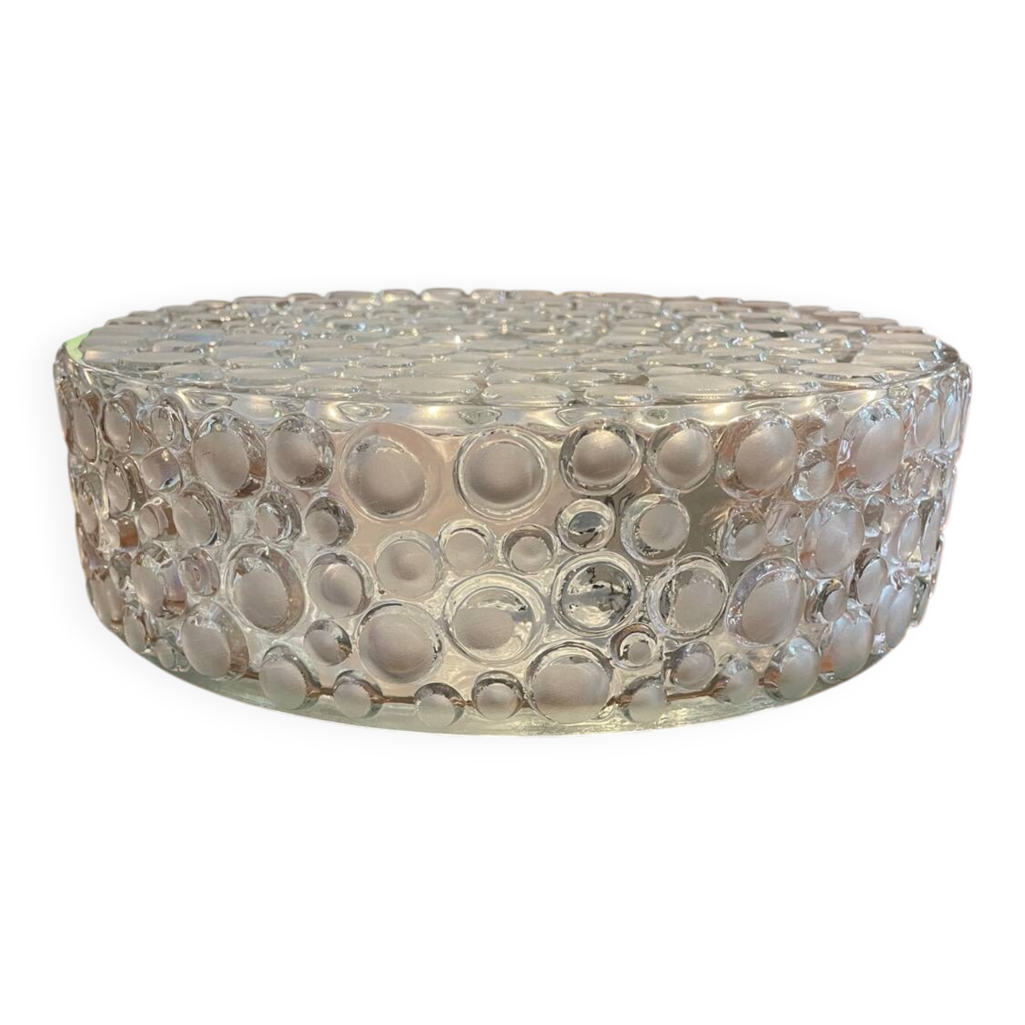 Pressed glass ceiling light, 1970