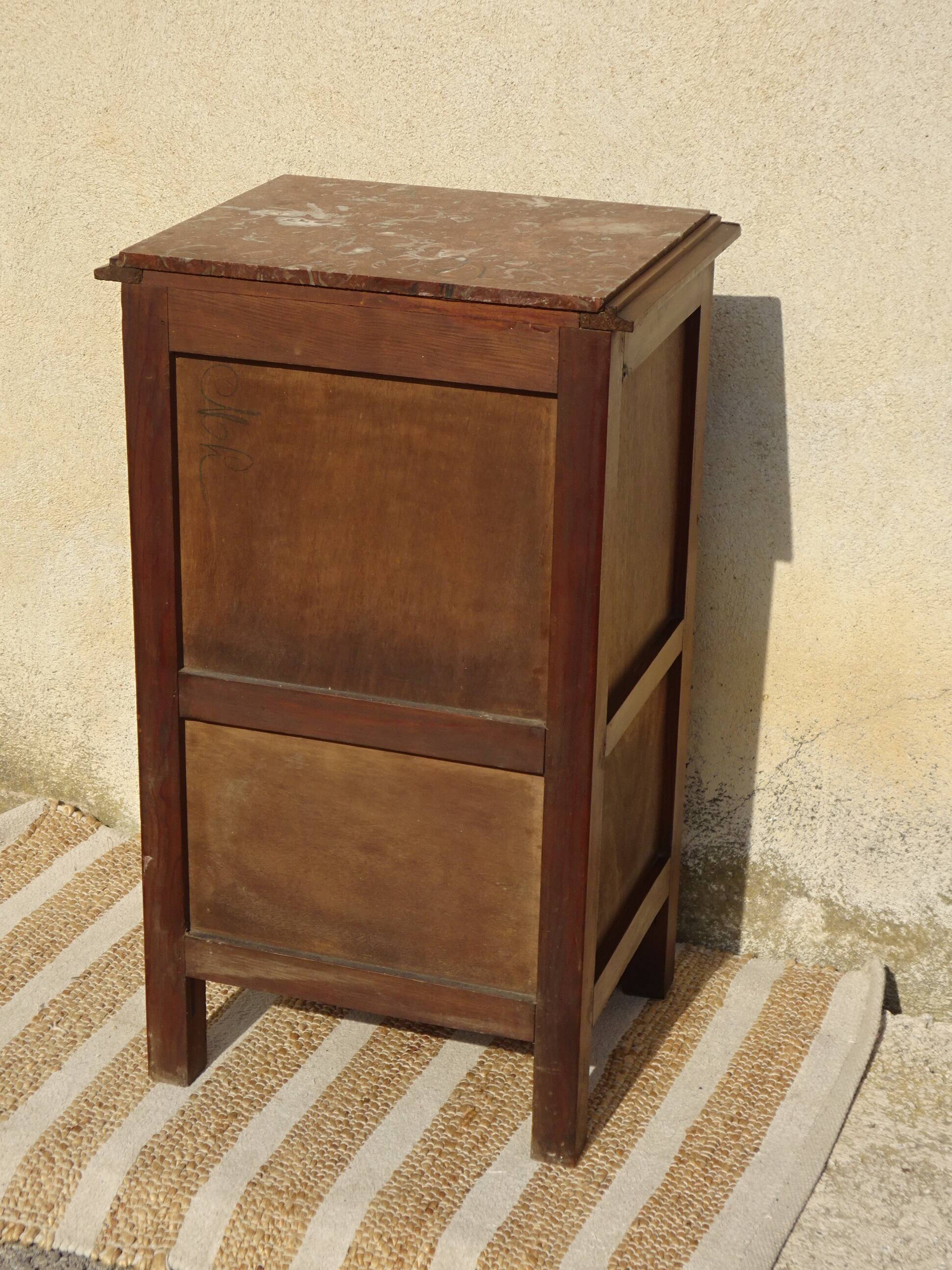 Art Deco period bedside table with marble top