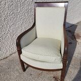 Fauteuil empire en noyer fonce du XIXème siecle