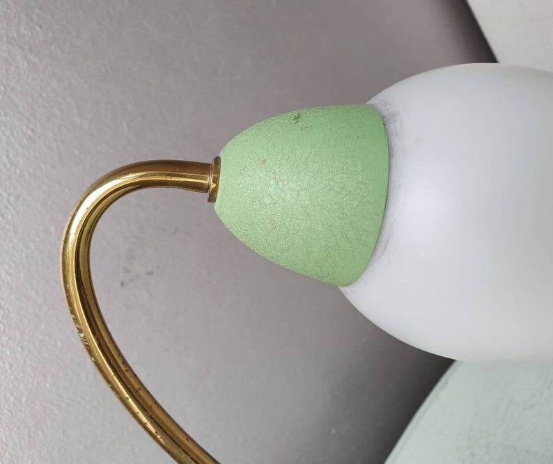 Pastel and gold green table lamp, France