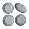 Set of 3 plates and 1 ravier Creil Montereau Terre de Fer, Dubarry décor