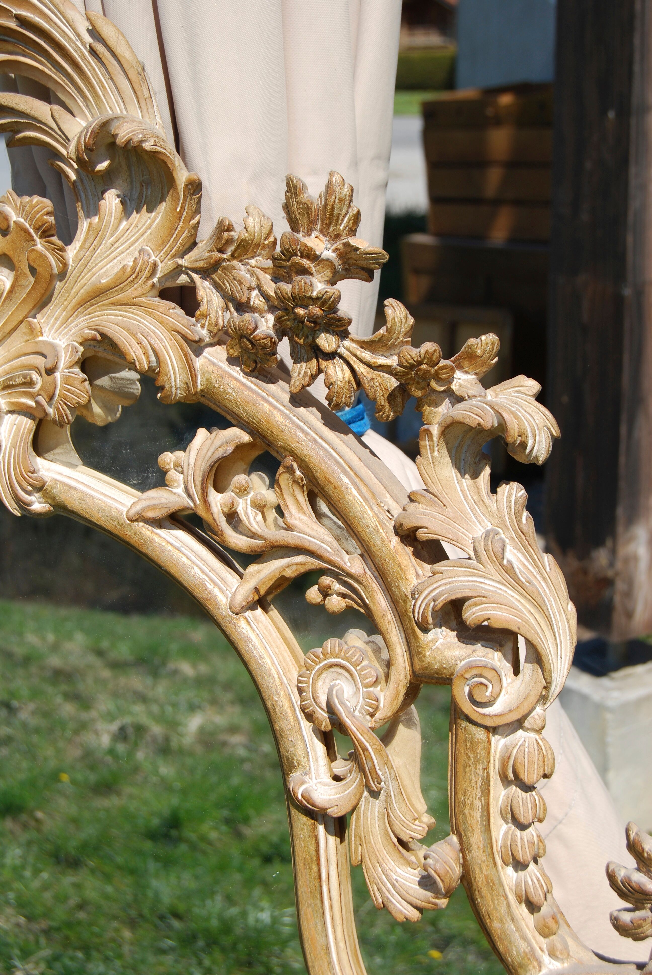 Baroque wooden wall mirror carved by Chelini  98x158cm