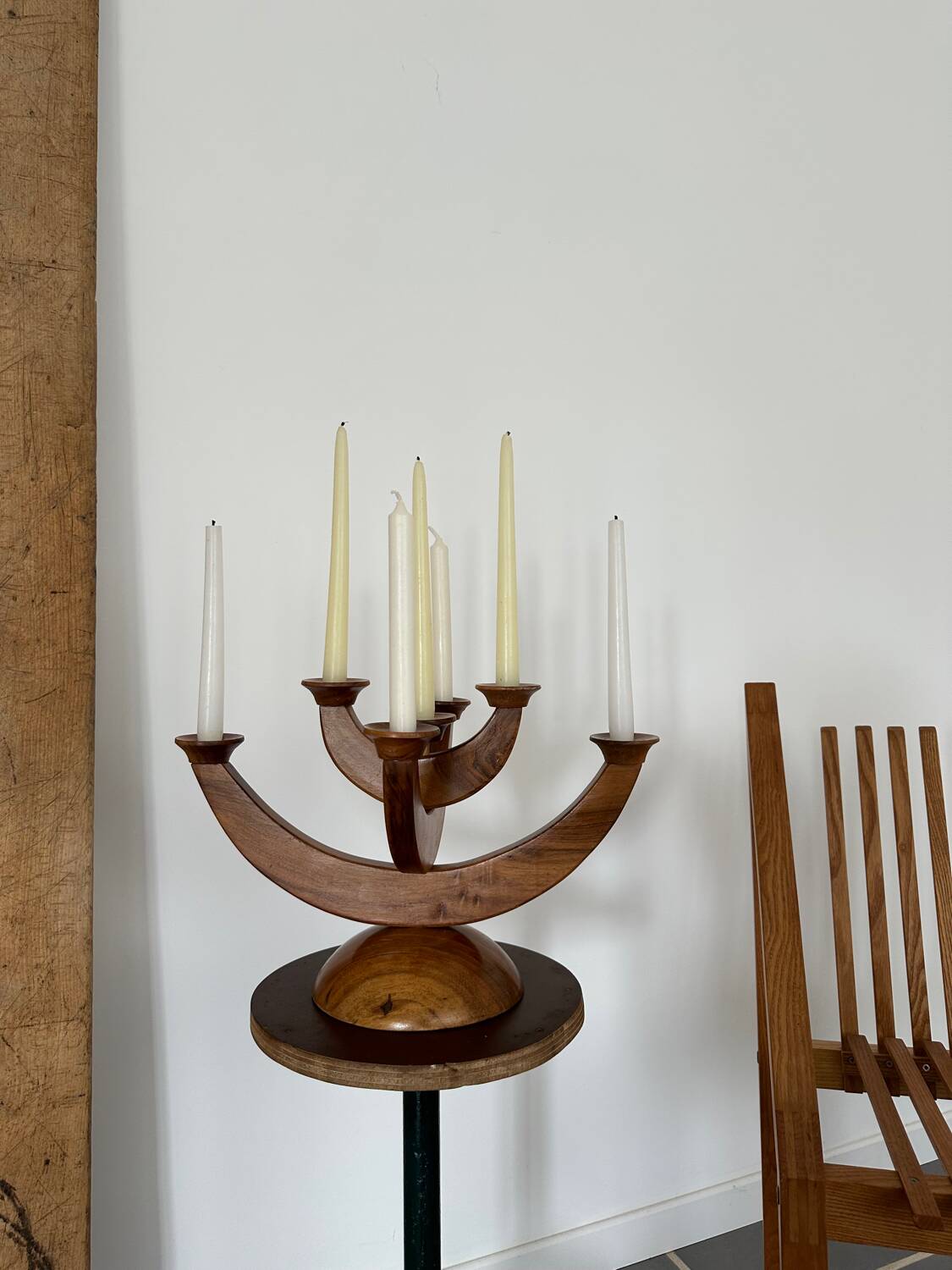 Swedish vintage wooden candle holder