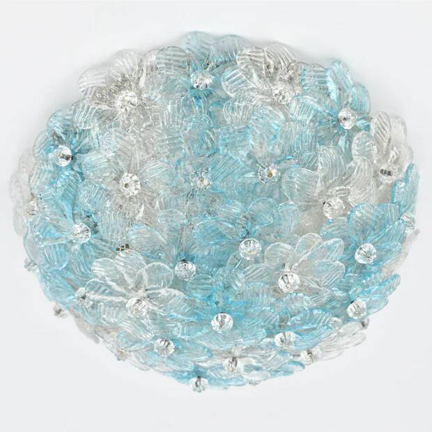 Small Barovier Toso Murano glass ceiling light, 1950s