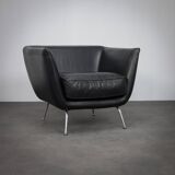 Rare leather lounge chair by Stefan Steenkist for Young International, Netherlands, 1990s