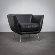Rare leather lounge chair by Stefan Steenkist for Young International, Netherlands, 1990s