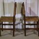 Pair of Brutalist chairs with braided rope seats, 1950s