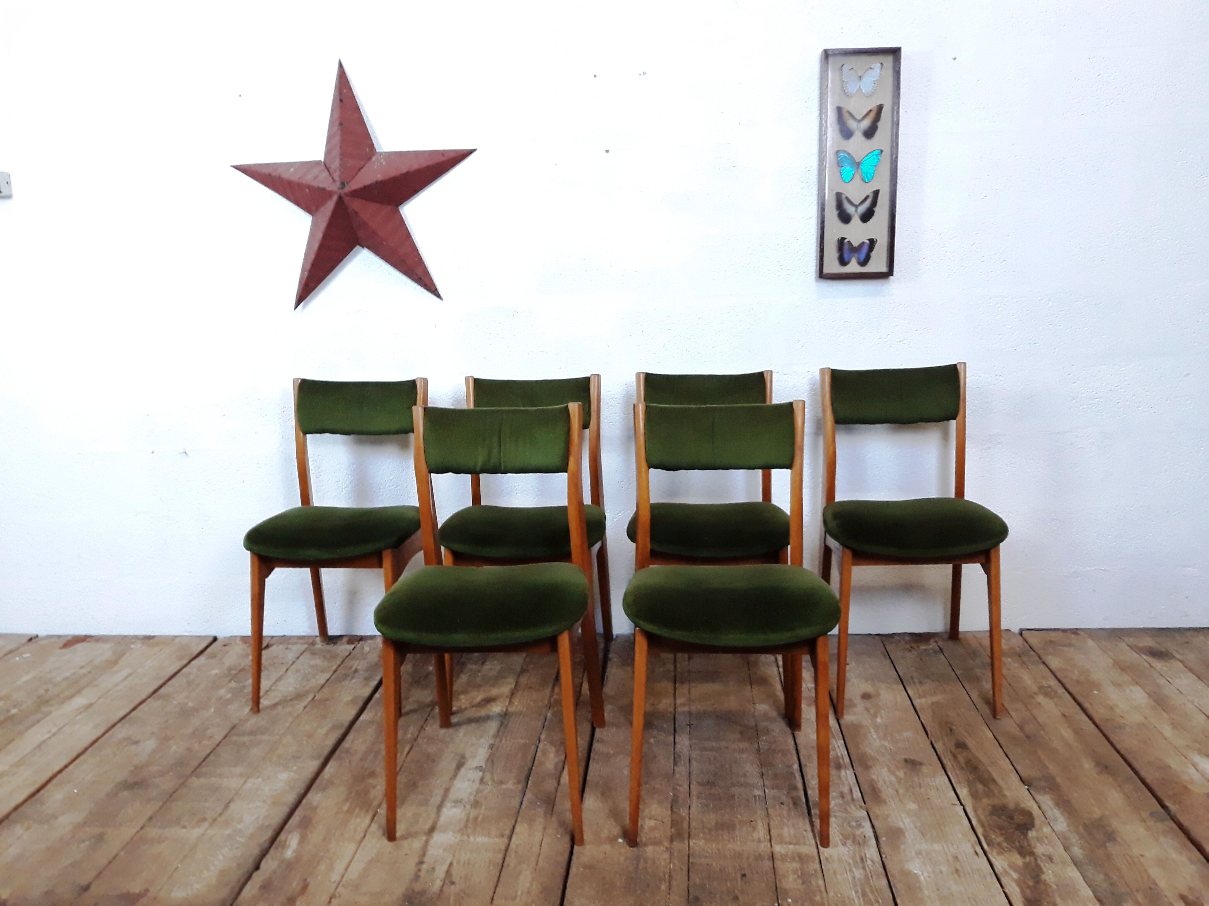 Set de 6 chaises vintage style scandinave