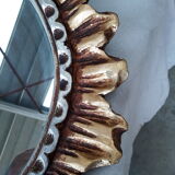 Oval mirror sun wood 1970 size 74x58cm