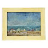 Swimming school by the sea, 1974 – oil painting by Alexander Michael