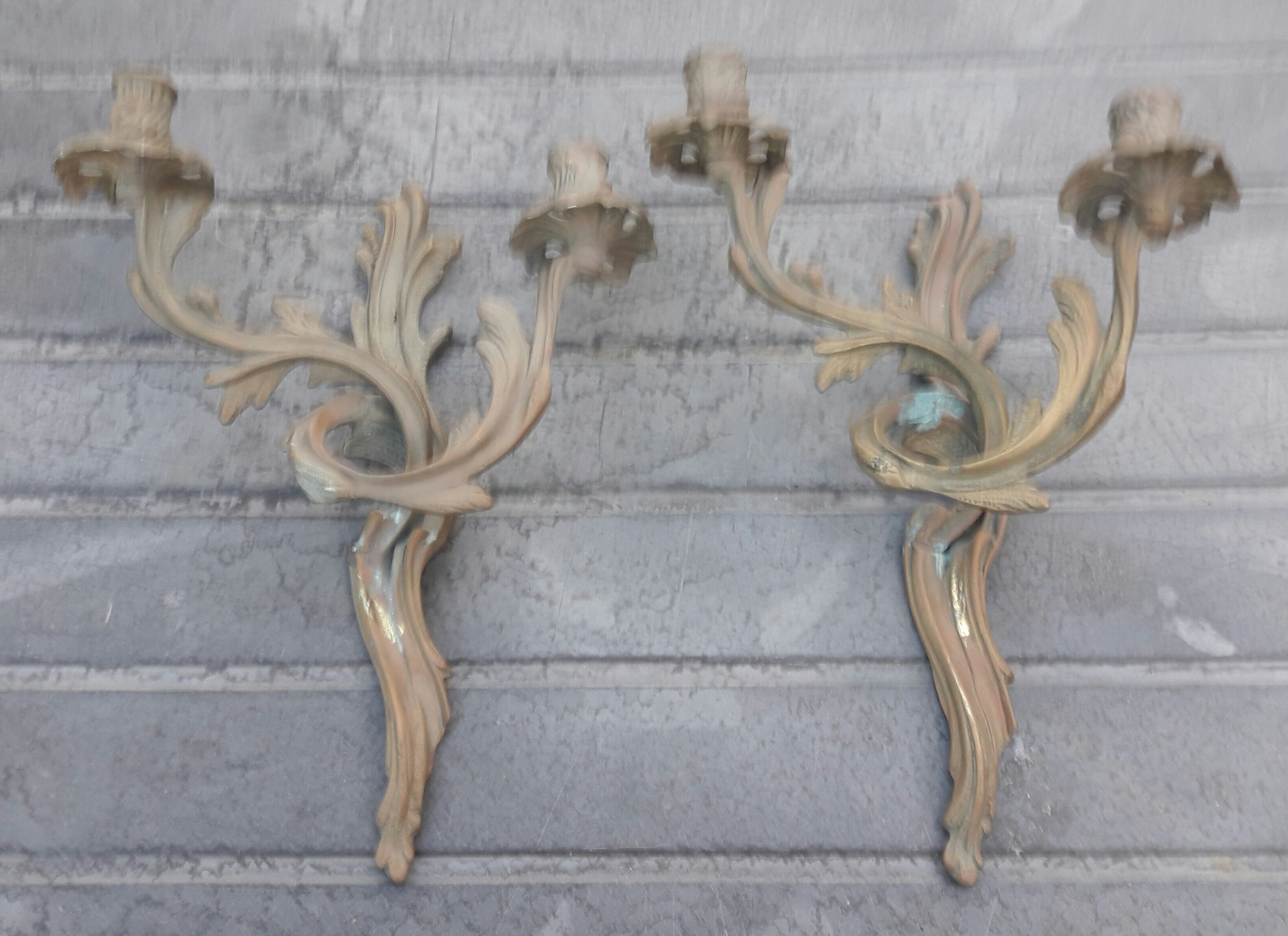 Pair of Louis XV style bronze sconces