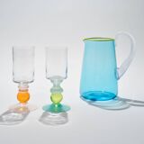 Pair of Miami Wine Glasses with Waves