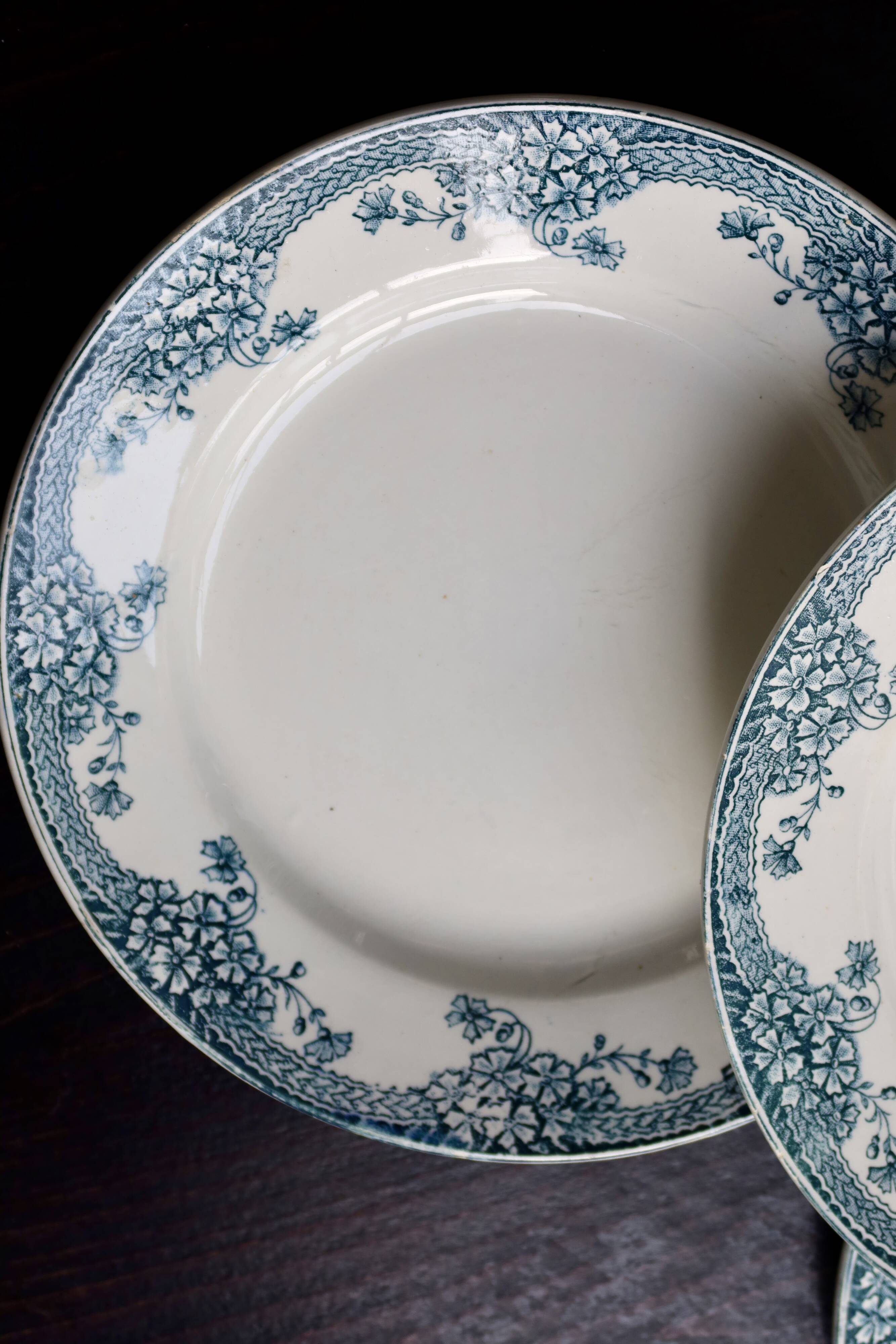 Vintage earthenware dinner plates from Saint Amand Nouvelle Usine Céramique du No
