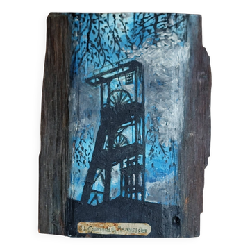 Painting on wood by the painter Mannessier. Prize of the city of Paris - 1979