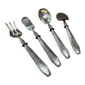 Art Deco sweet treat service in silver metal