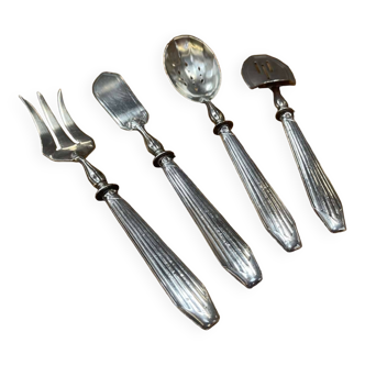 Art Deco sweet treat service in silver metal