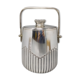 Seau à glace thermique des années 1950 en argent plaqué par Aldo Tura pour Macabo, Fabriqué en Italie