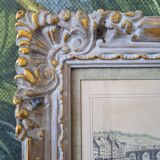 Painting in old patinated wooden frame