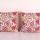 Lot de 2 housses de coussin brodées vintage 46x48 cm