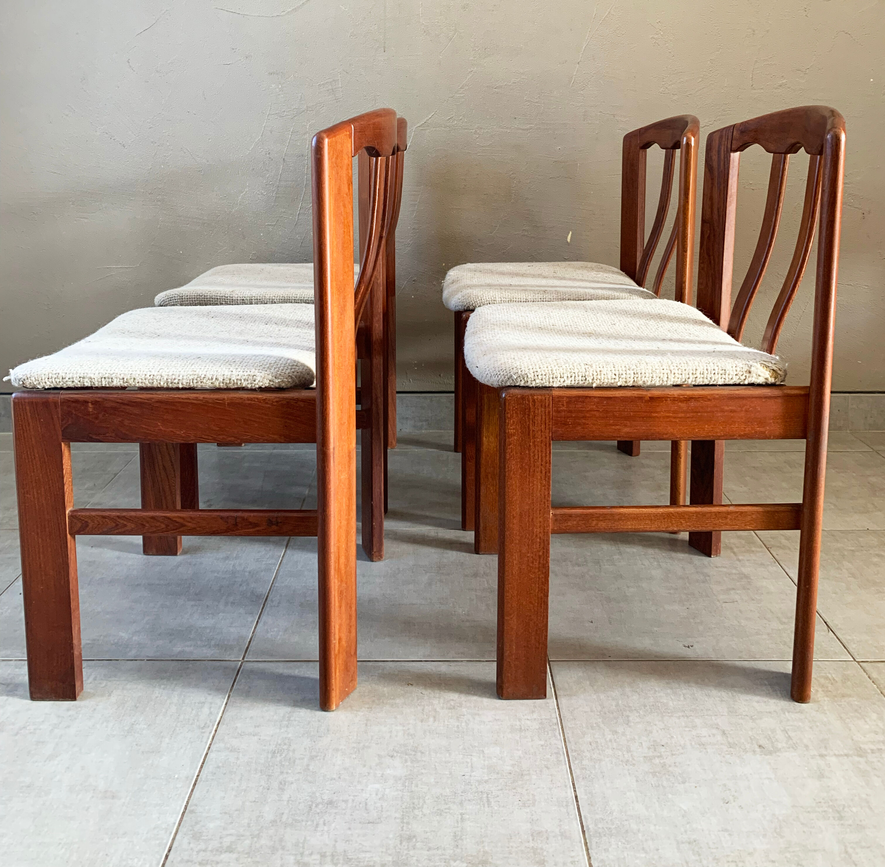Set of 4 Danish chairs, 60s teak