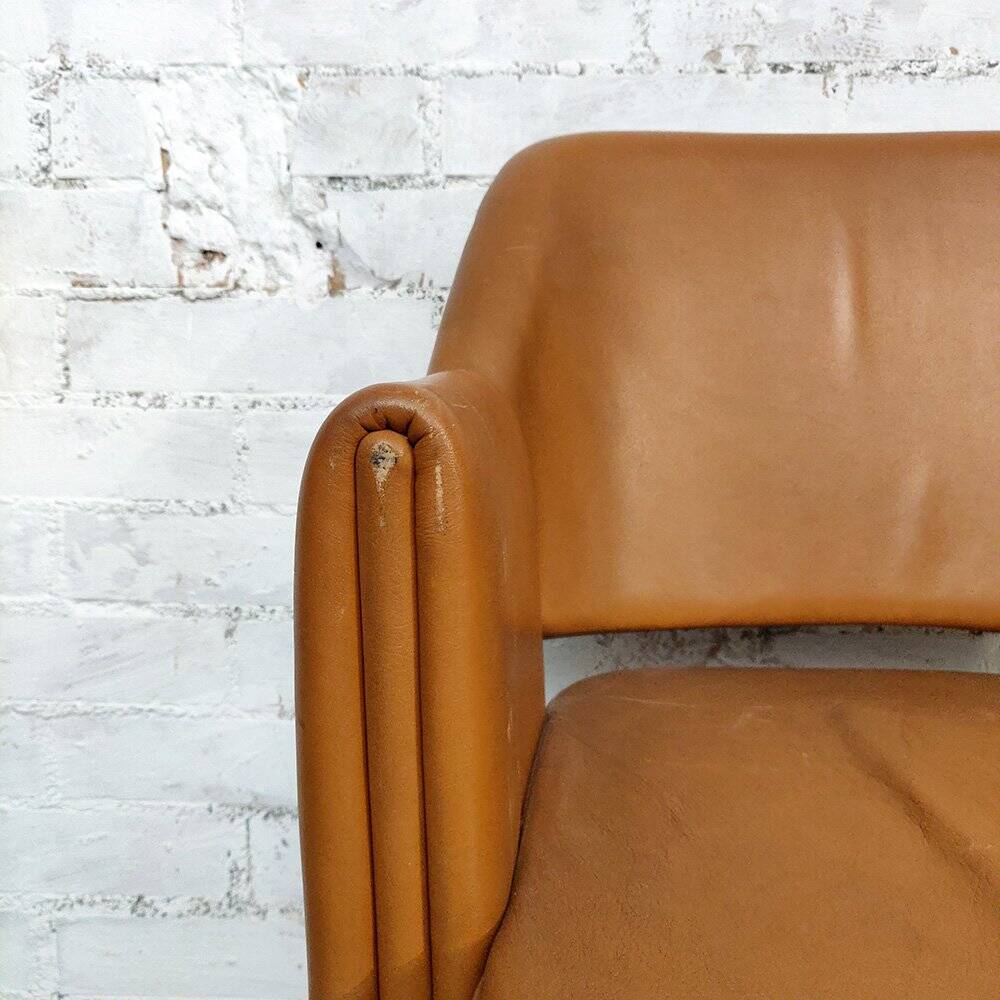 Deauville Leather Armchairs by Marc and Pierre Simon for Airborne, 1960s