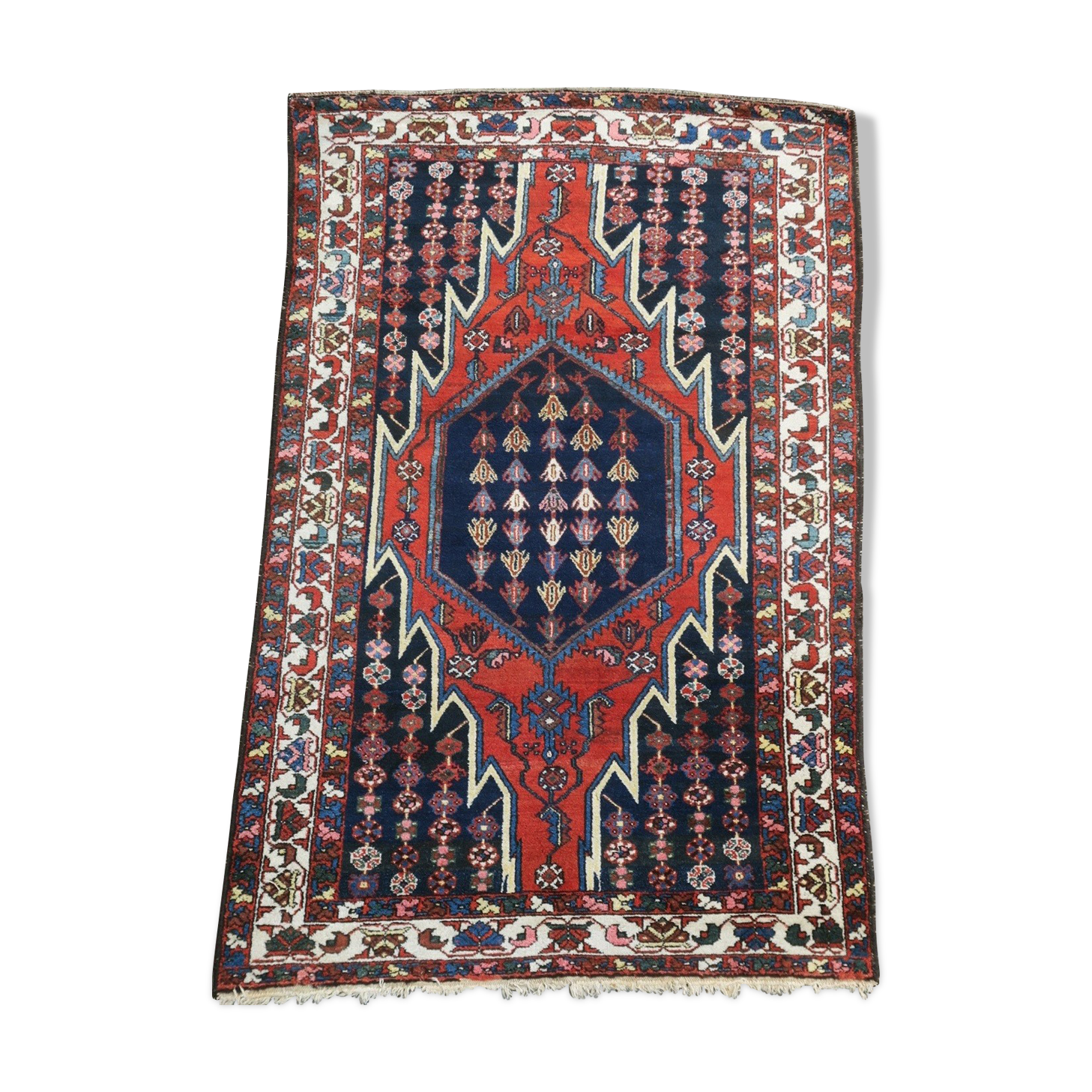 tapis persan noué à la main au milieu du siècle - 135x208cm
