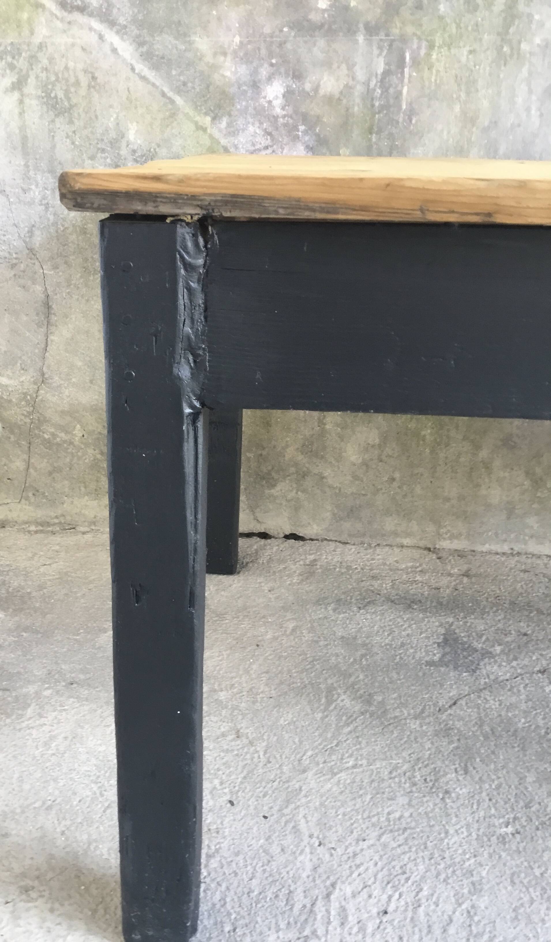 Farm table 230 cm - black base - early 20th century