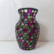 Vase vitrail à facettes vintage