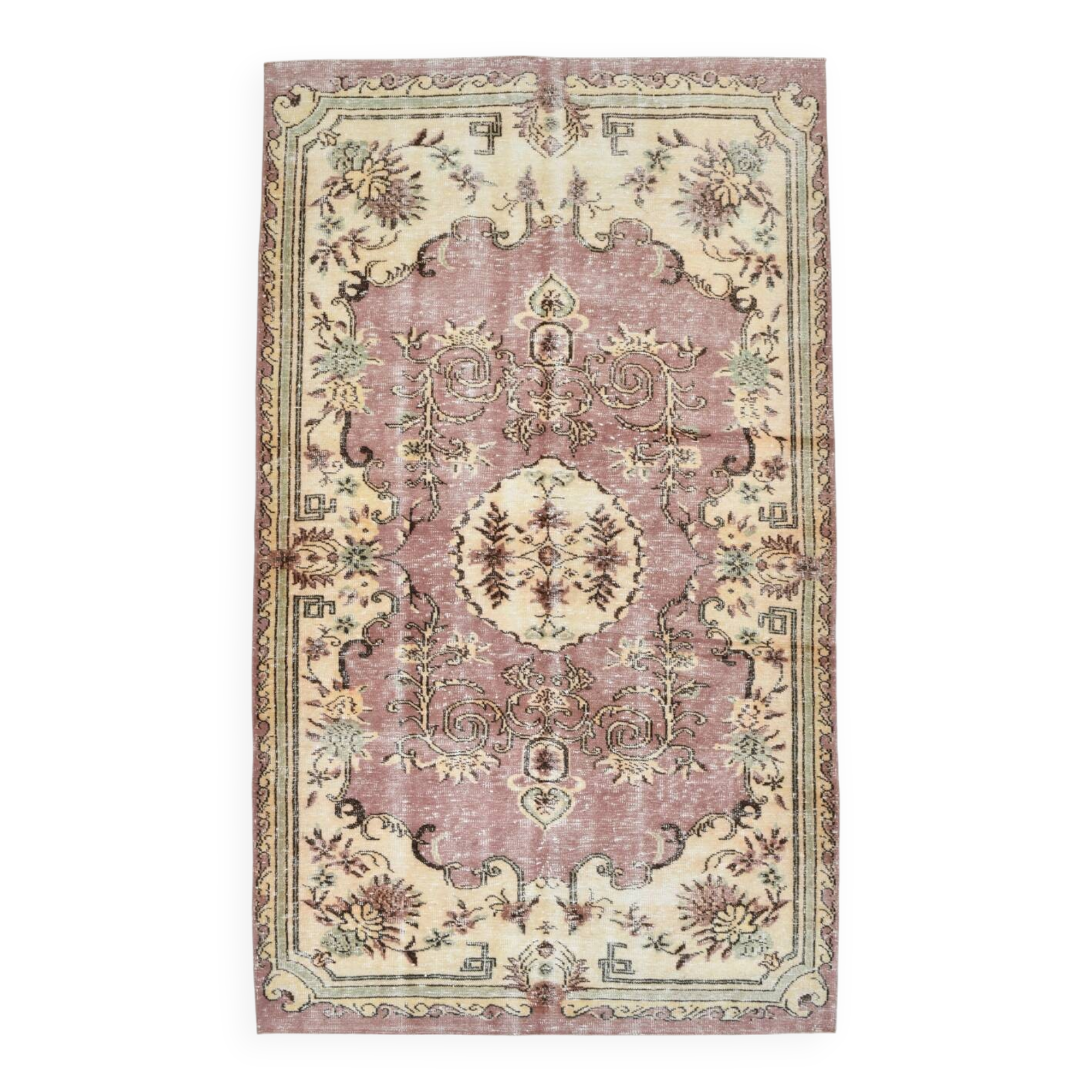 6x10 Burgundy & Cream Oriental Pattern Persian Rug, 185x314Cm