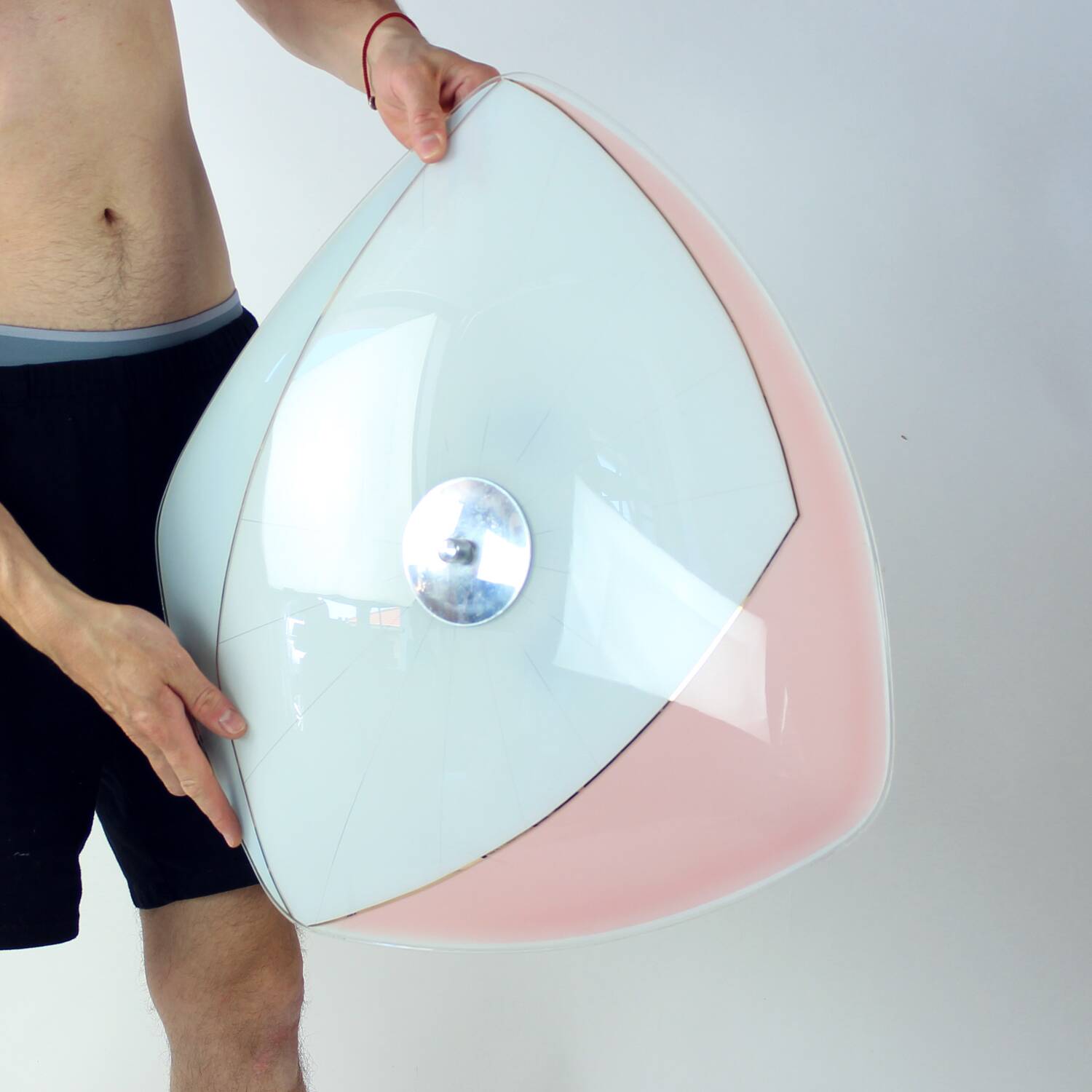 Mid Century Glass Ceiling Light By Napako, Czechoslovakia, 1960s